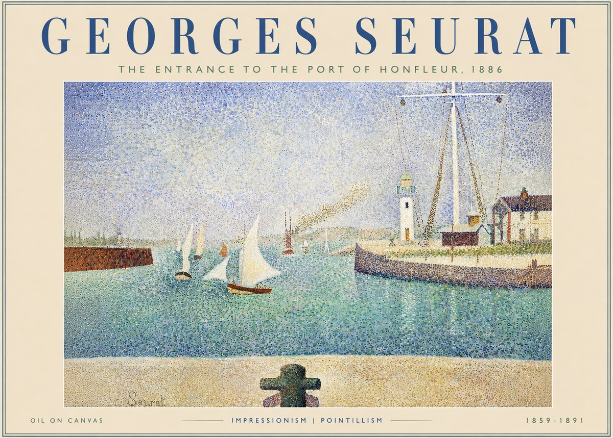 Seurat The Entrance to the Port of Honfleur, 1886 No5 - Póster