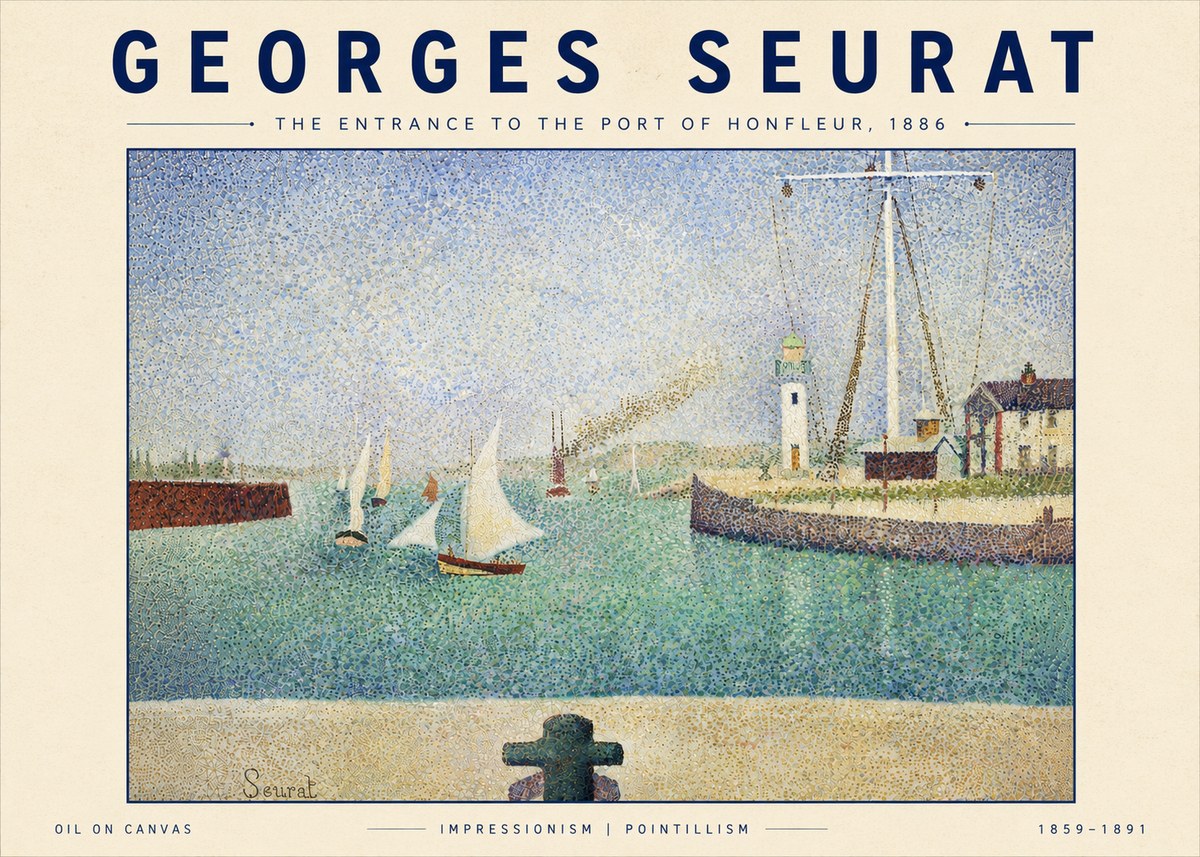 Seurat The Entrance to the Port of Honfleur, 1886 No6 - Póster