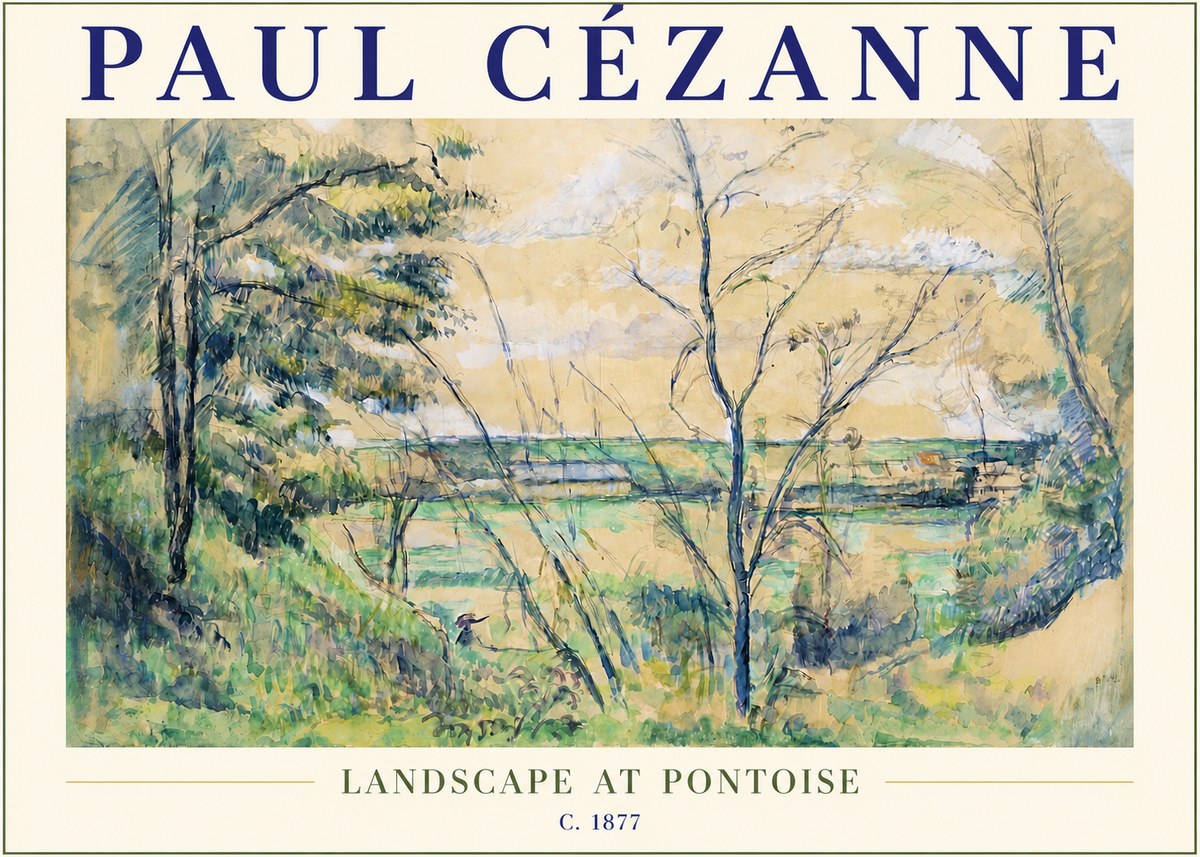 Paul Cézanne View of the Oise at Pontoise I No6 - Póster