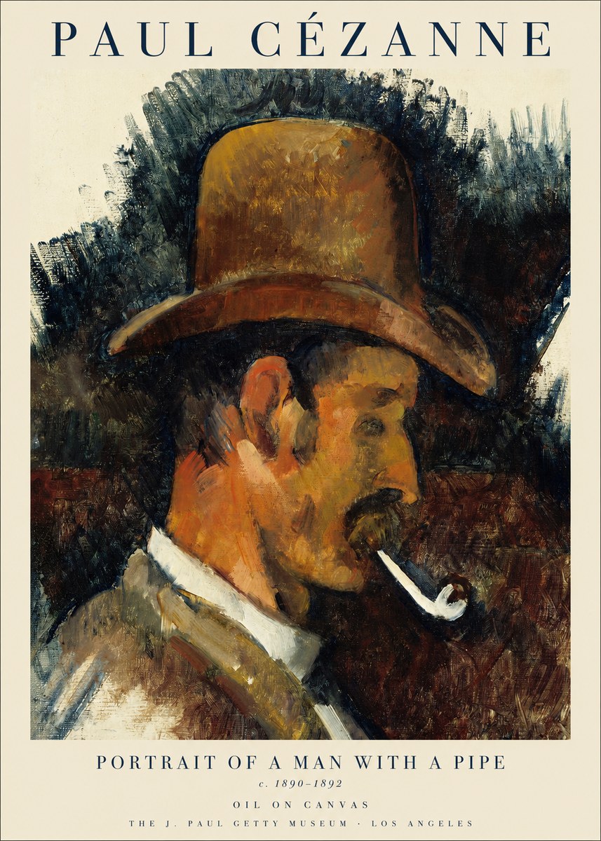 Paul Cézanne Portrait of a Man with a Pipe No1 - Póster