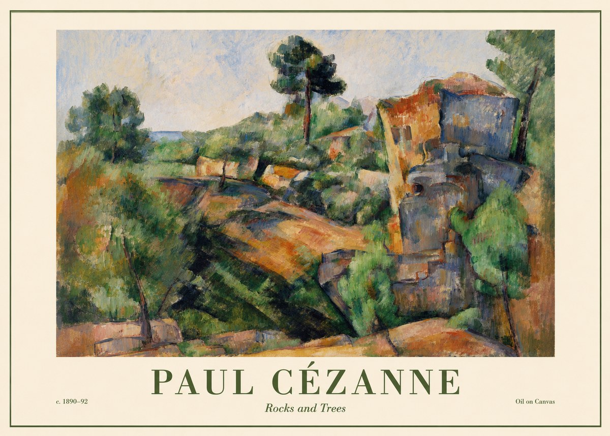 Paul Cézanne Rocks and Trees I No6 - Póster