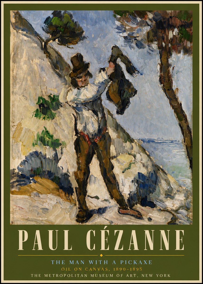 Paul Cézanne The Man with a Pickaxe No5 - Póster