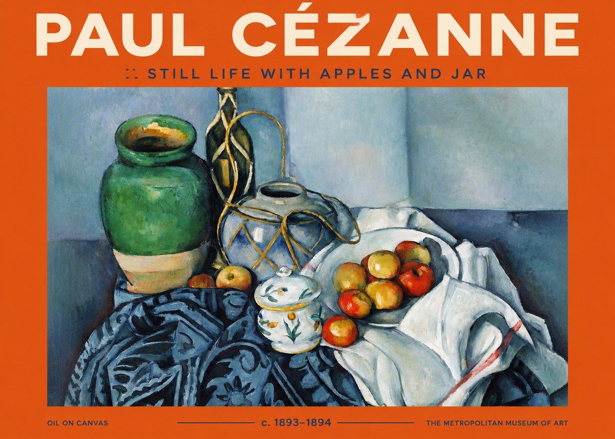 Paul Cézanne Still Life with Apples and Jar No2 - Póster