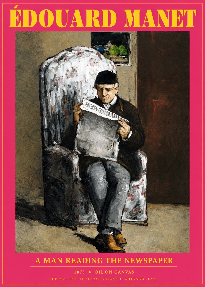 Édouard Manet A Man Reading the Newspaper No2 - Póster