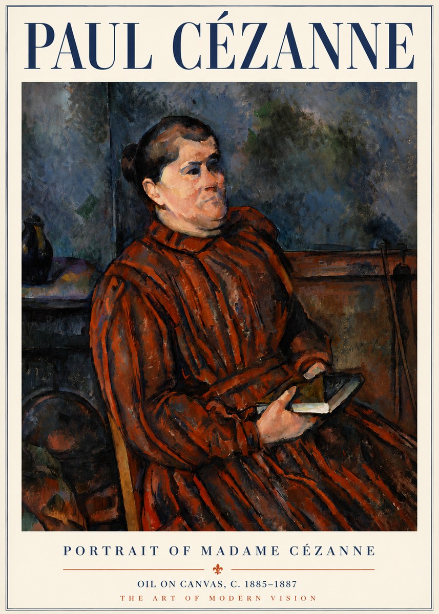 Paul Cézanne Portrait of Madame Cézanne I No6 - Póster