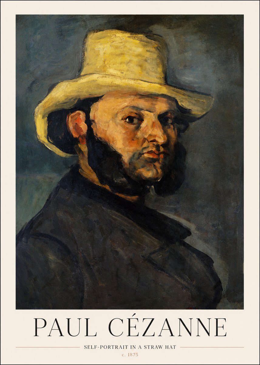 Paul Cézanne Self-portrait in a Straw Hat No1 - Póster