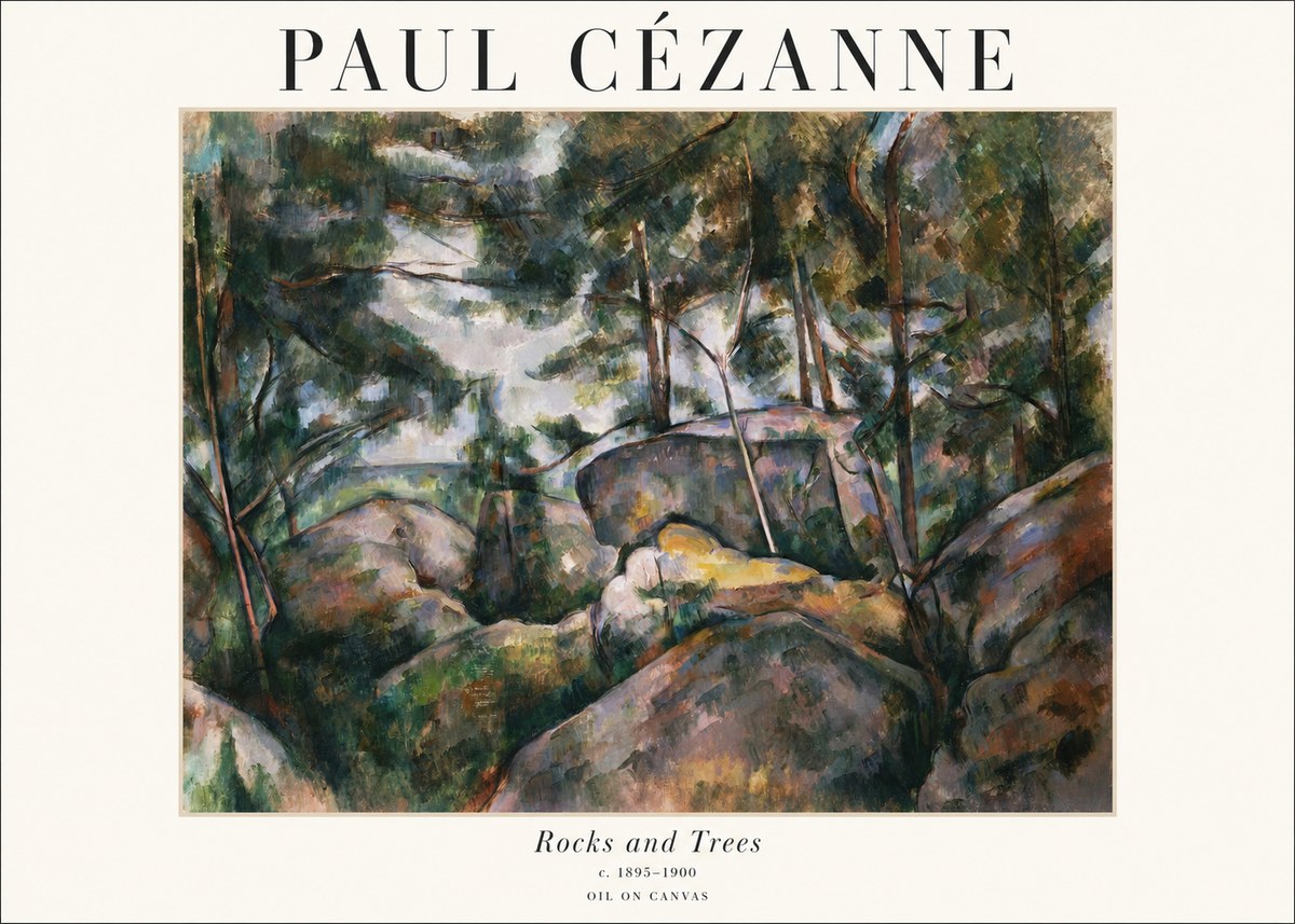 Paul Cézanne Rocks and Trees II No1 - Póster