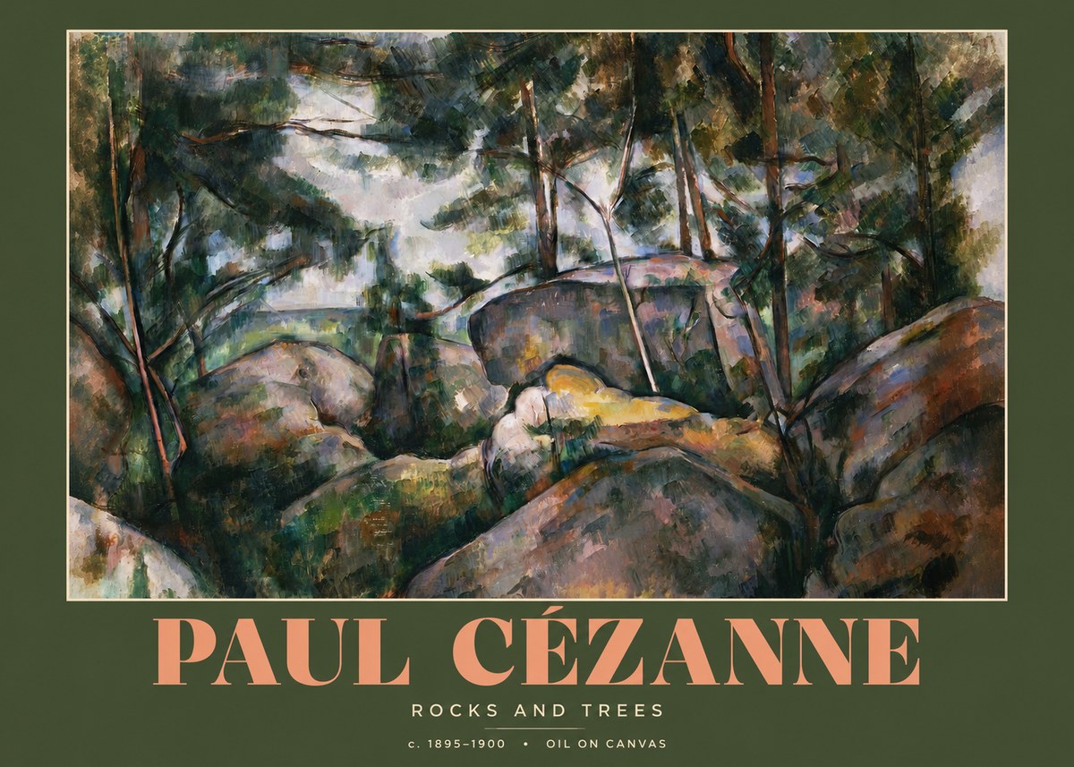 Paul Cézanne Rocks and Trees II No2 - Póster