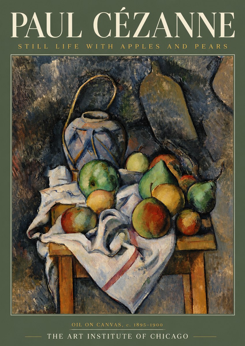 Paul Cézanne Still Life with Apples and Pears No3 - Póster