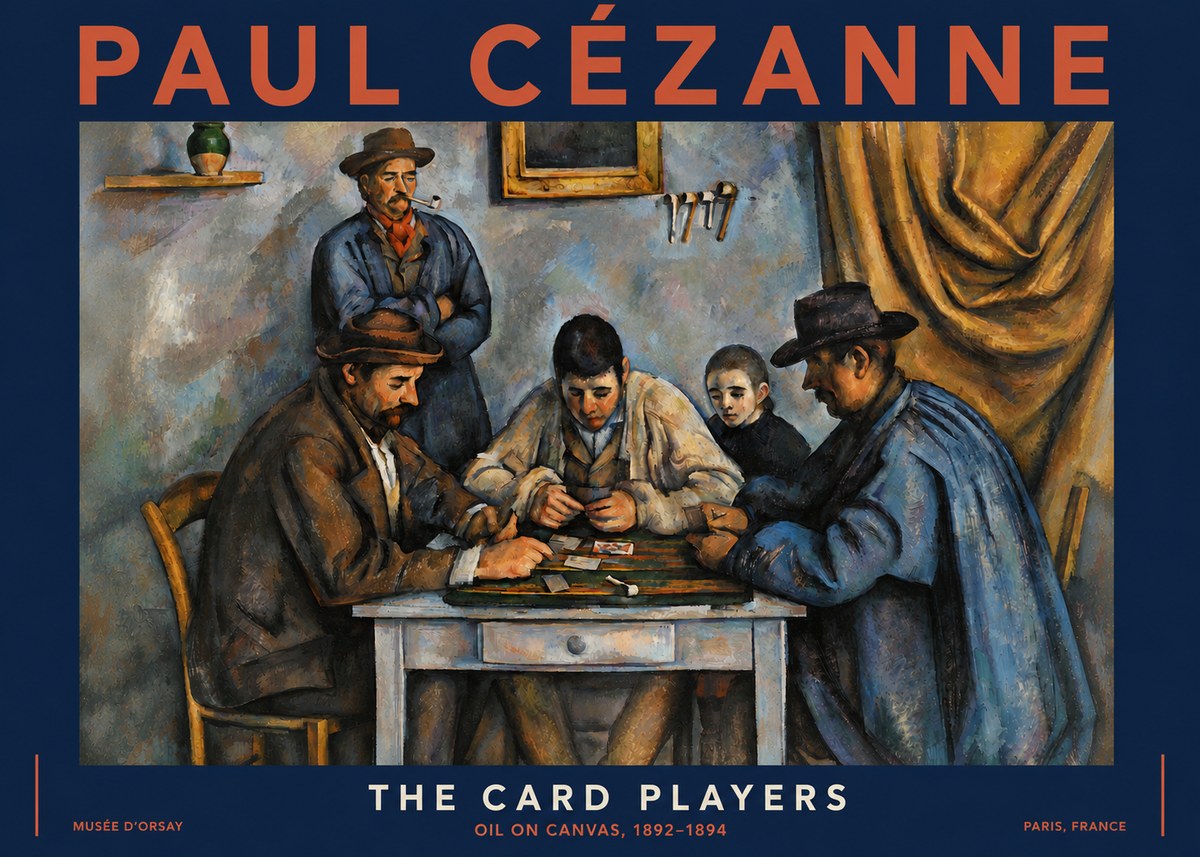 Paul Cézanne The Card Players I No3 - Póster