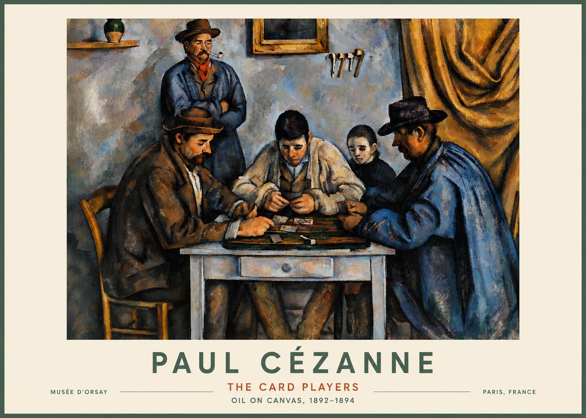 Paul Cézanne The Card Players I No4 - Póster