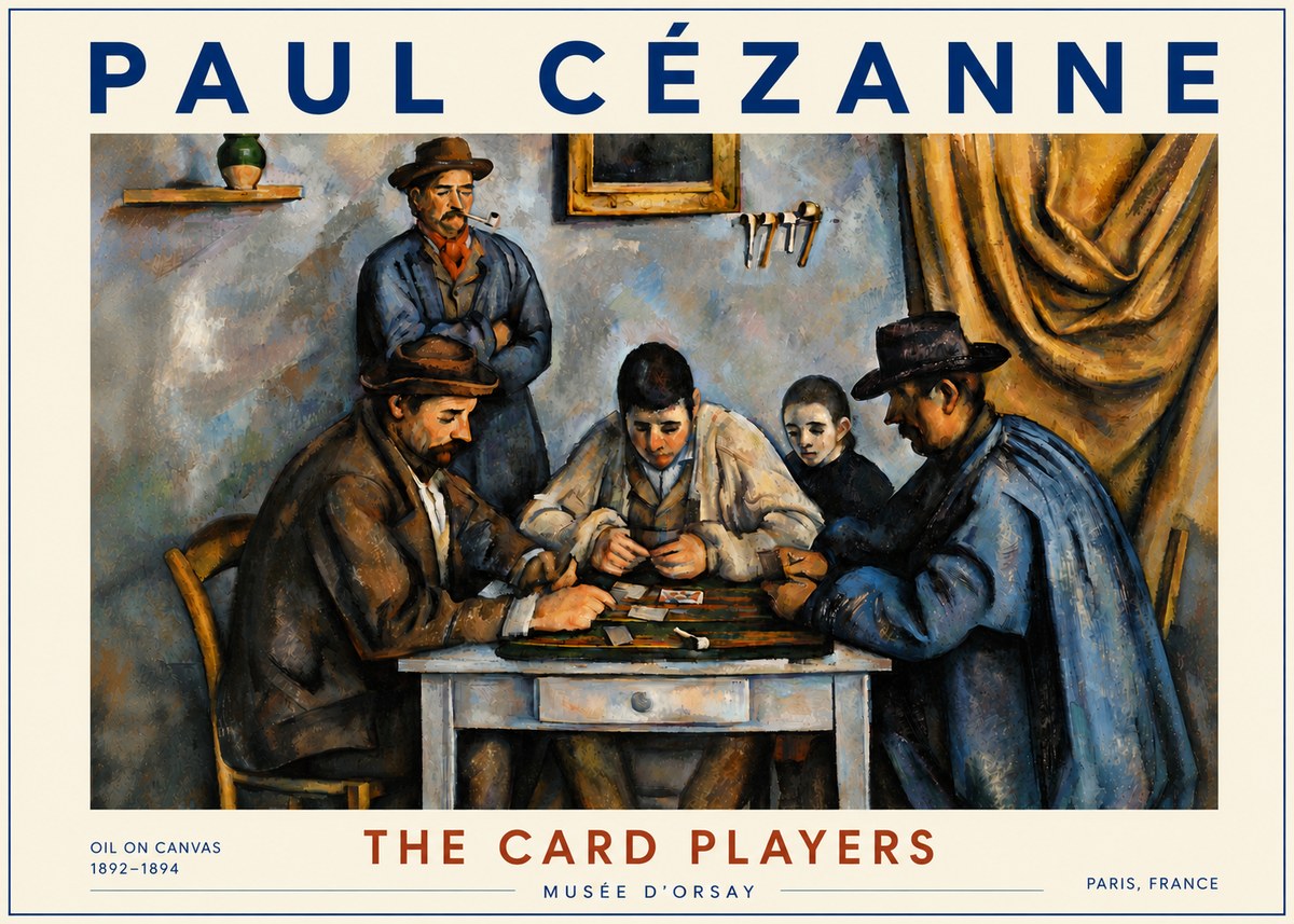 Paul Cézanne The Card Players I No6 - Póster