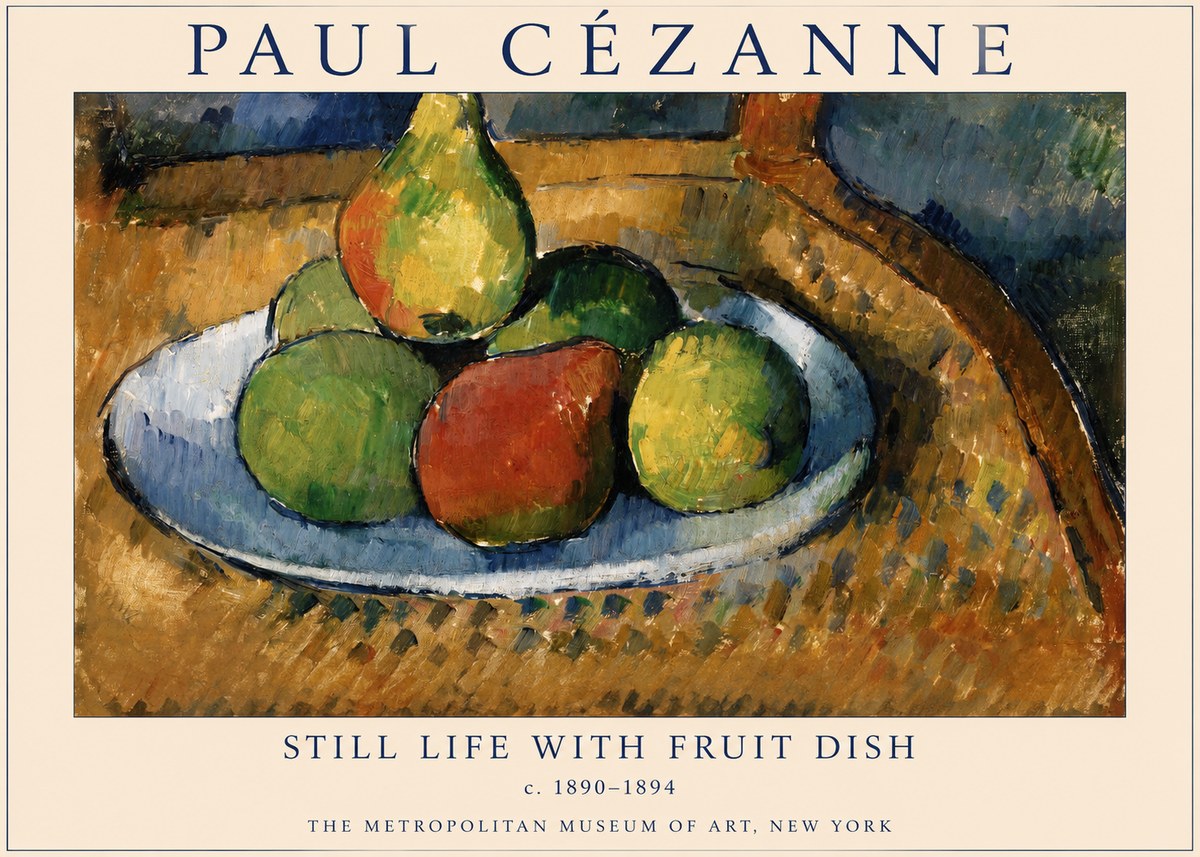 Paul Cézanne Still Life with Fruit Dish No1 - Póster