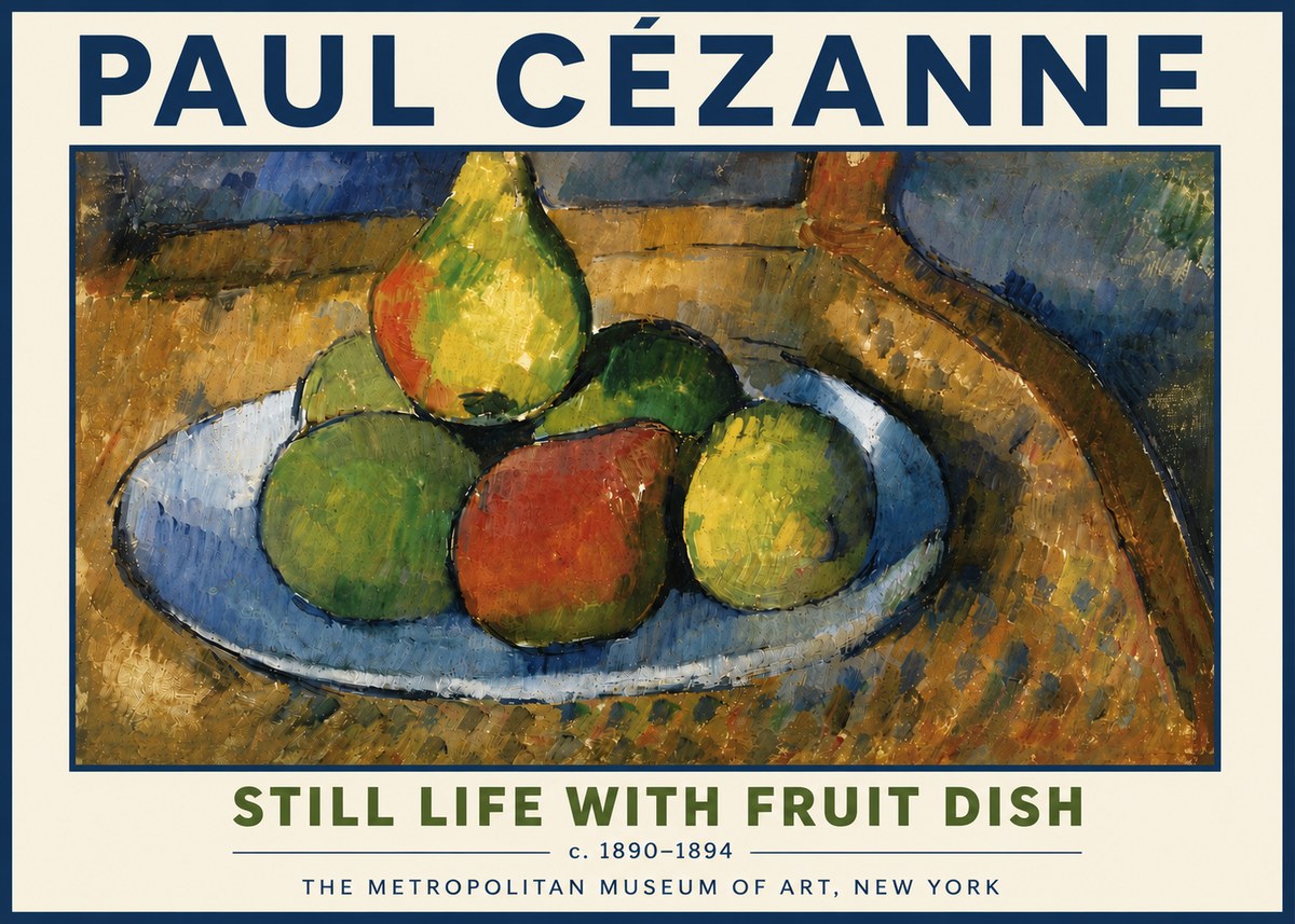 Paul Cézanne Still Life with Fruit Dish No5 - Póster