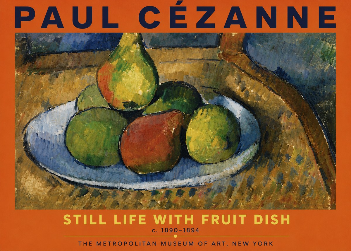 Paul Cézanne Still Life with Fruit Dish No6 - Póster
