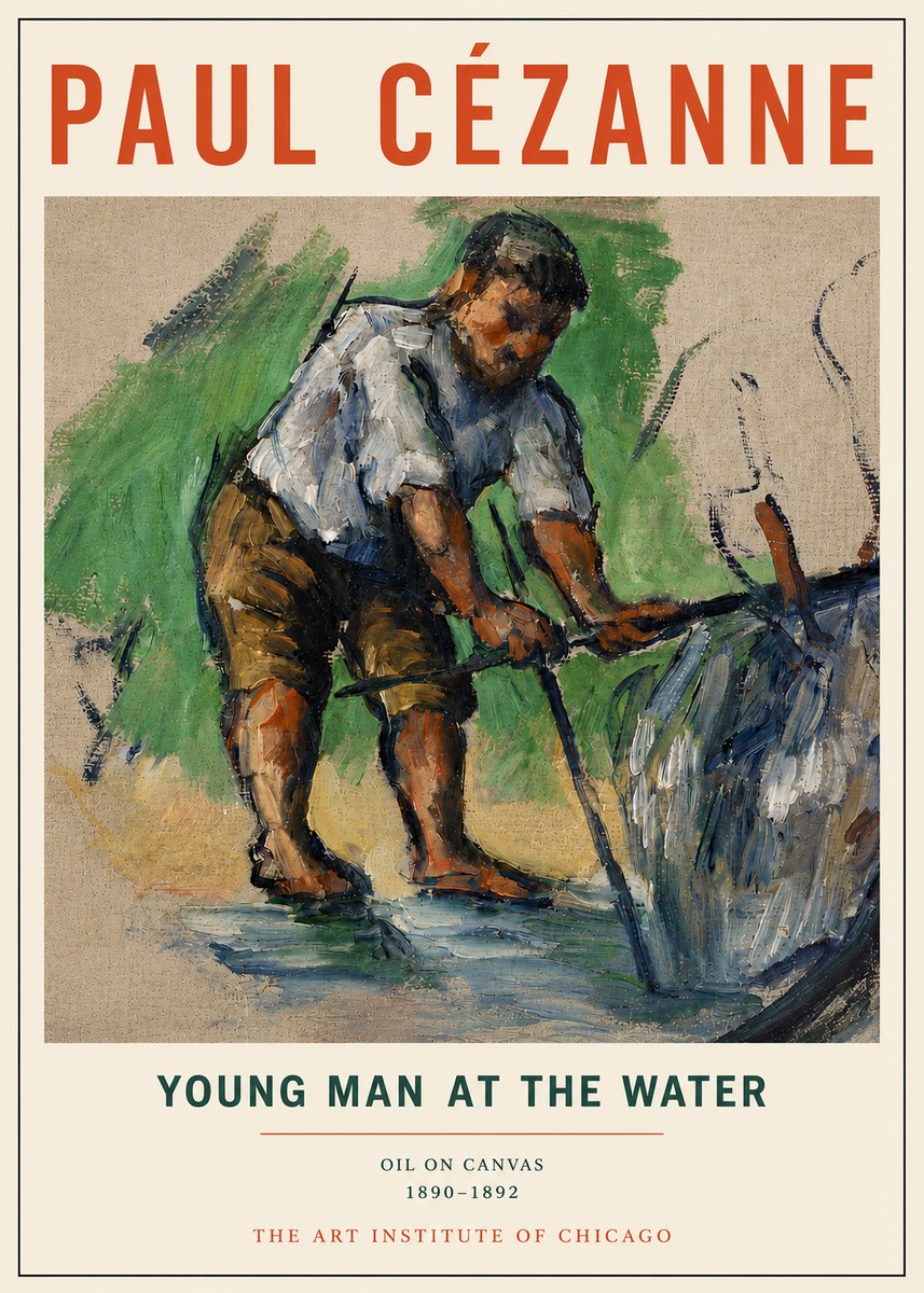 Paul Cézanne Young Man at the Water No4 - Póster