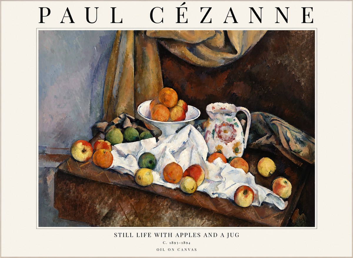 Paul Cézanne Still Life with Apples and a Jug No1 - Póster