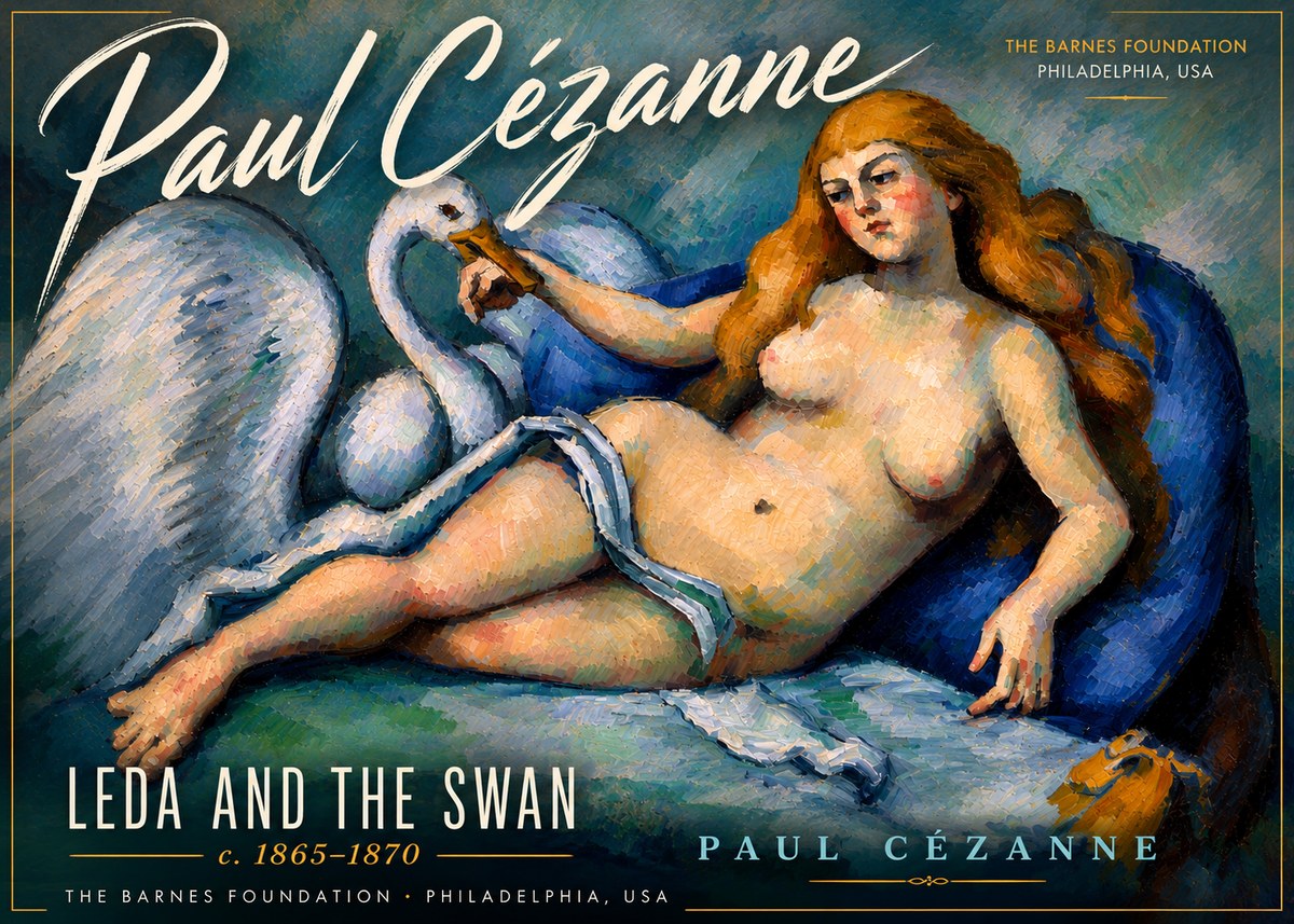 Paul Cézanne Leda and the Swan No6 - Póster