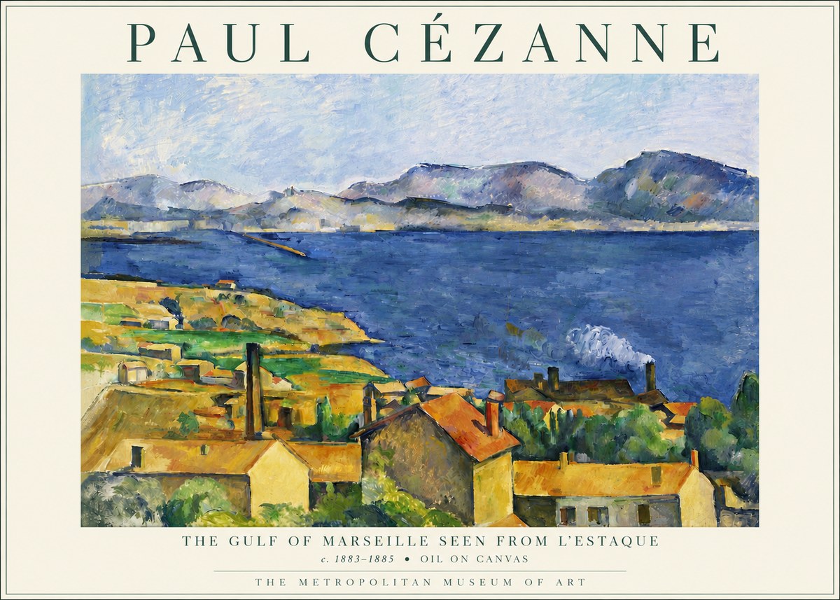 Paul Cézanne The Gulf of Marseille Seen from L'estaque No3 - Póster