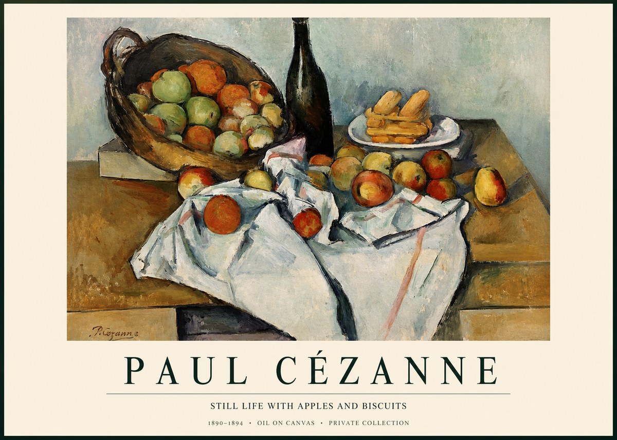 Paul Cézanne Still Life with Apples and Biscuits No1 - Póster