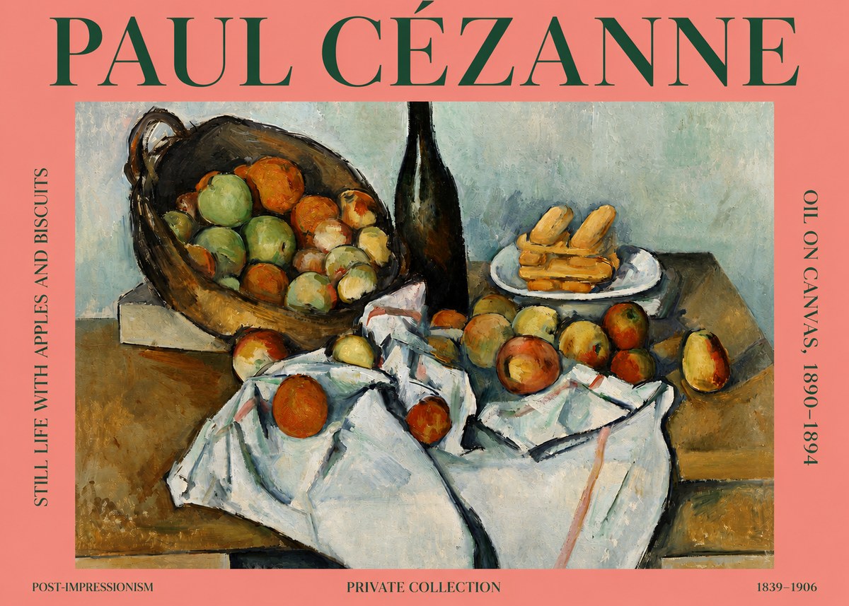 Paul Cézanne Still Life with Apples and Biscuits No3 - Póster