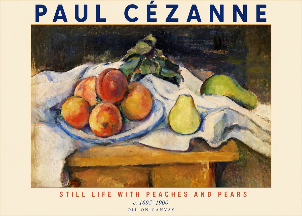 Paul Cézanne Still Life with Peaches and Pears No3 - Póster