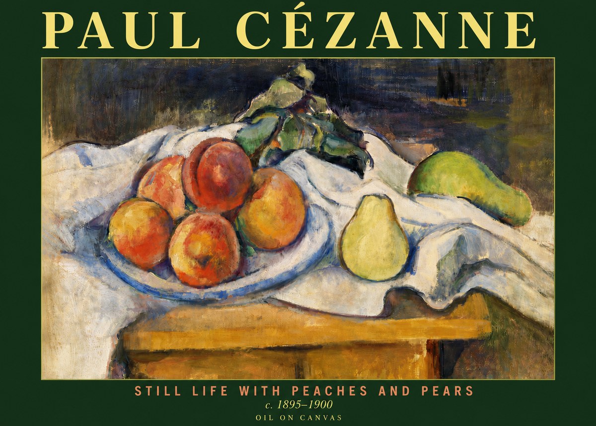 Paul Cézanne Still Life with Peaches and Pears No4 - Póster