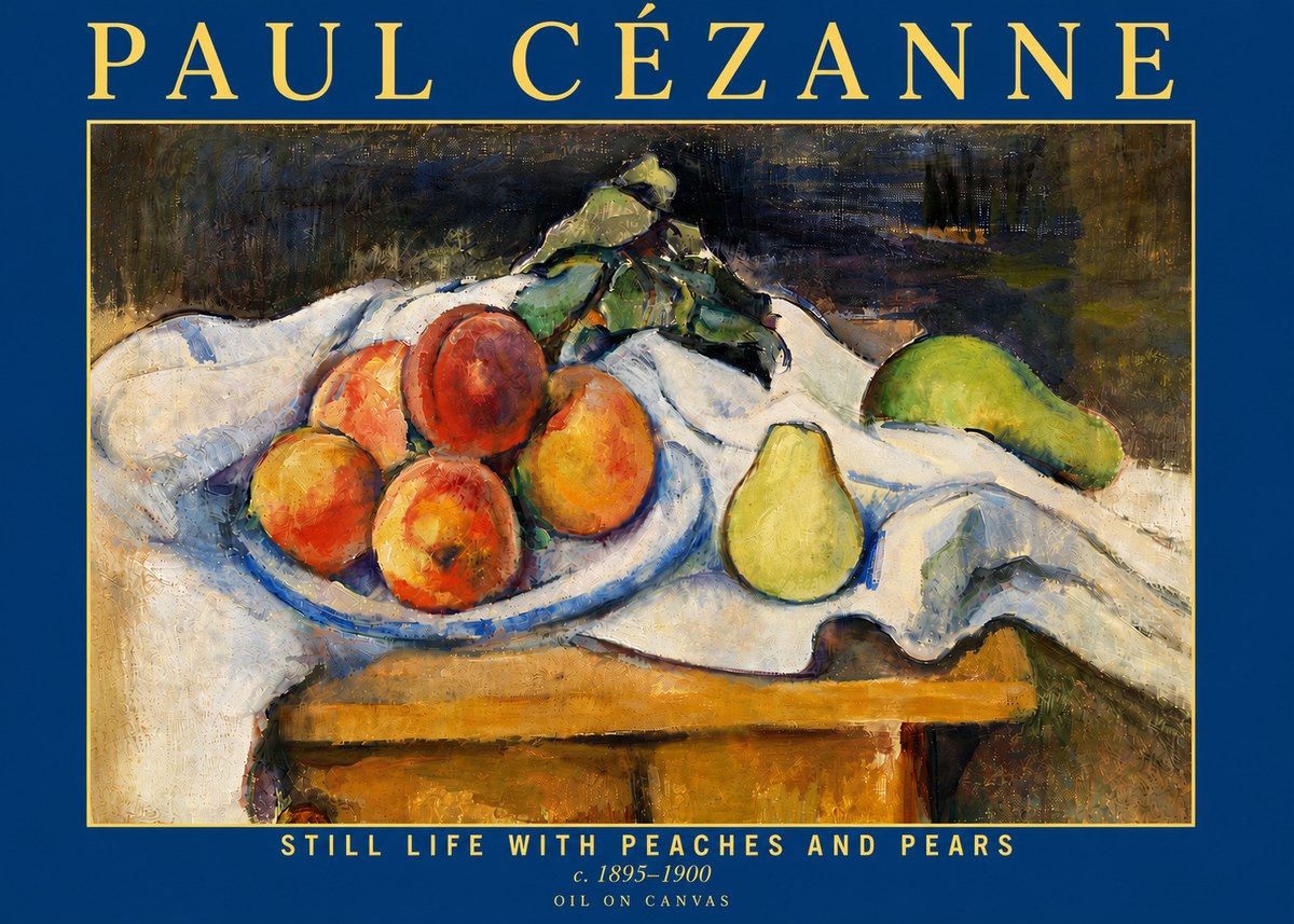 Paul Cézanne Still Life with Peaches and Pears No6 - Póster