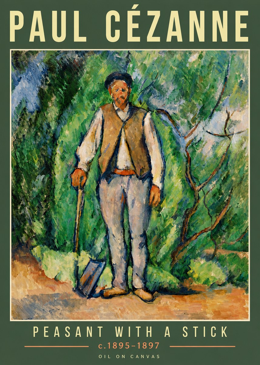 Paul Cézanne Peasant with a Stick No5 - Póster