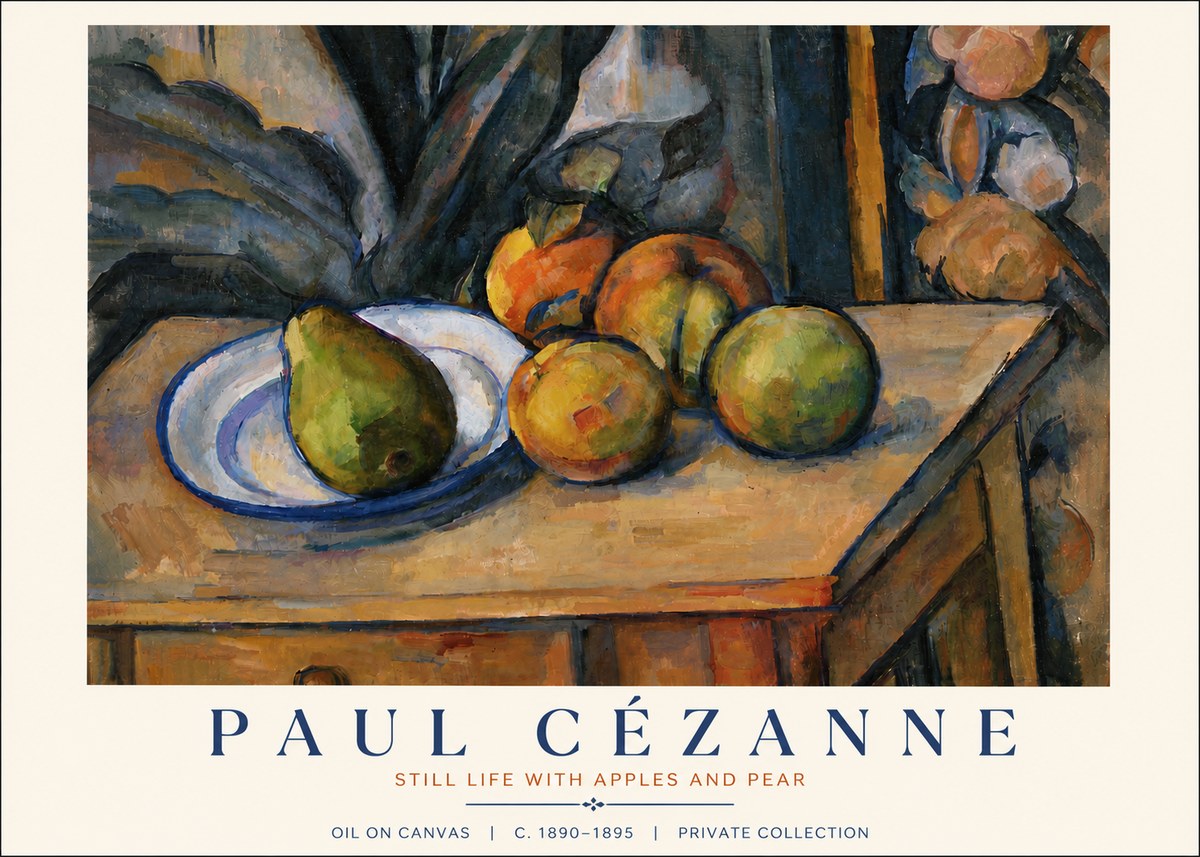 Paul Cézanne Still Life with Apples and Pear No5 - Póster