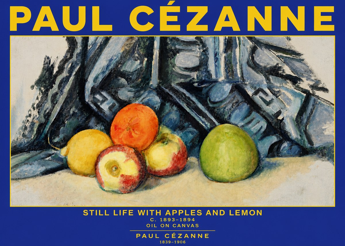 Paul Cézanne Still Life with Apples and Lemon No3 - Póster