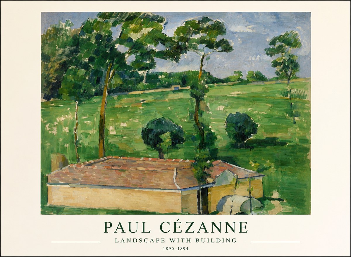 Paul Cézanne Landscape with Building No1 - Póster