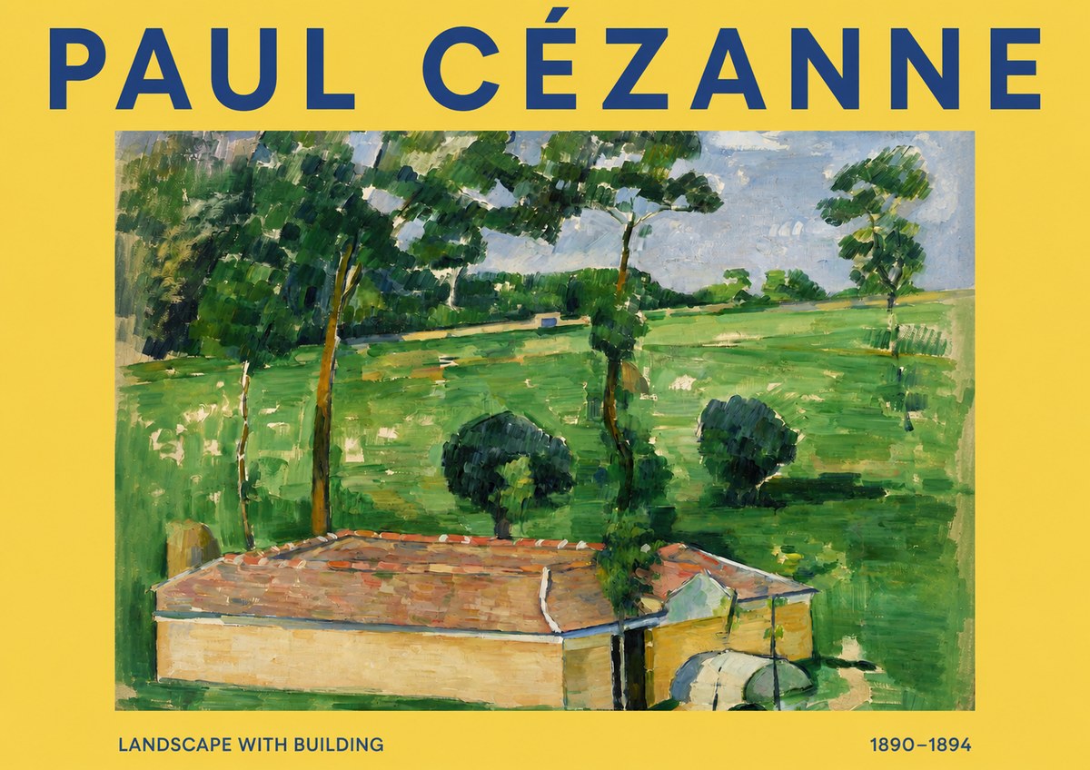 Paul Cézanne Landscape with Building No2 - Póster