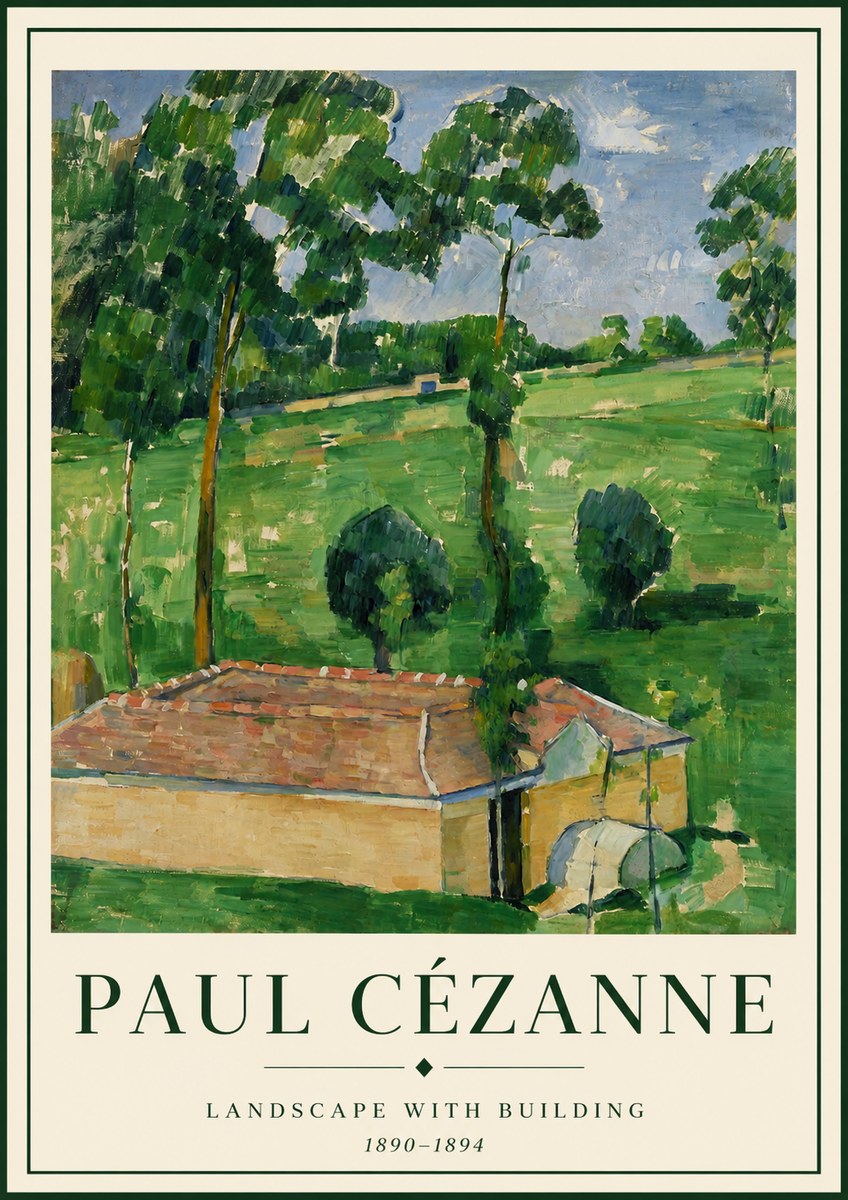 Paul Cézanne Landscape with Building No3 - Póster