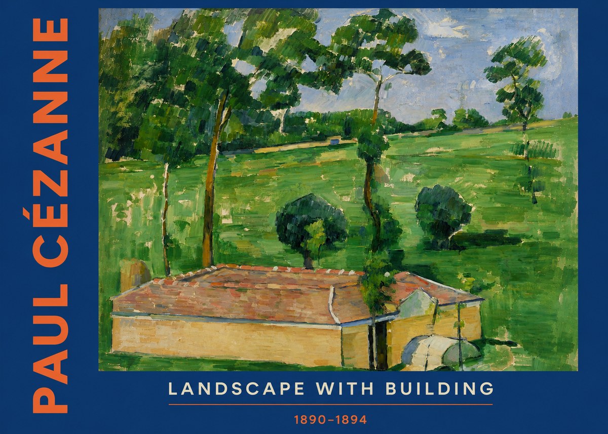 Paul Cézanne Landscape with Building No4 - Póster