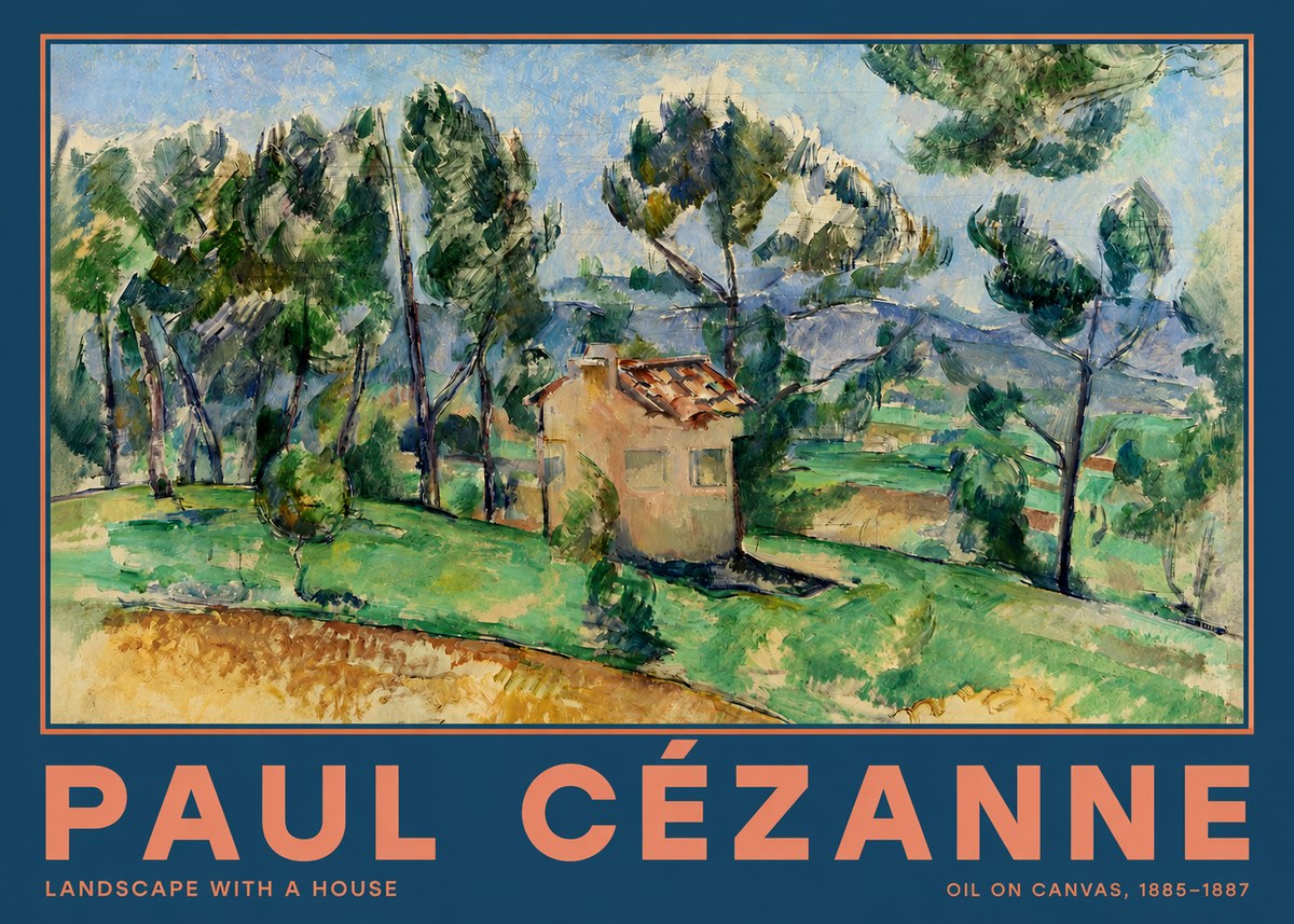 Paul Cézanne Landscape with a House No2 - Póster