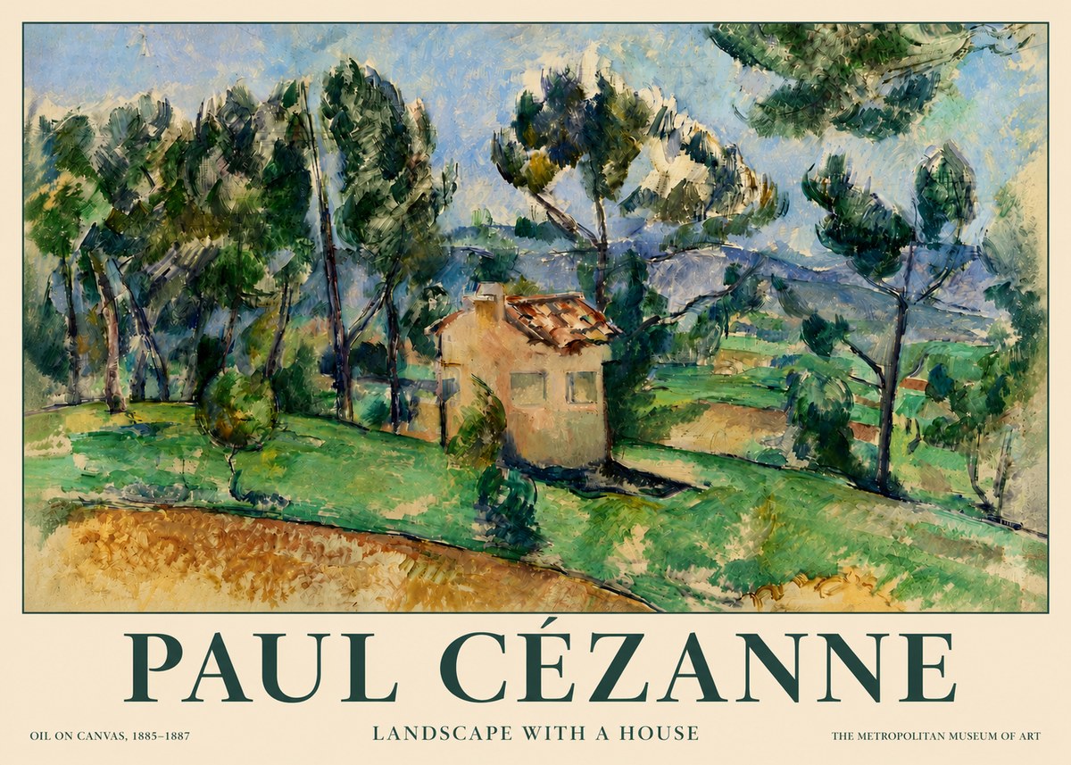 Paul Cézanne Landscape with a House No3 - Póster