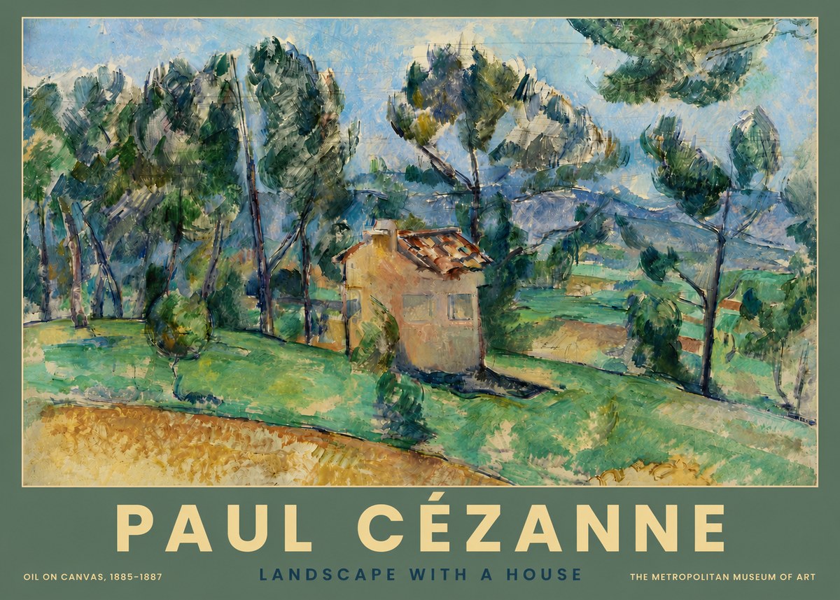 Paul Cézanne Landscape with a House No4 - Póster