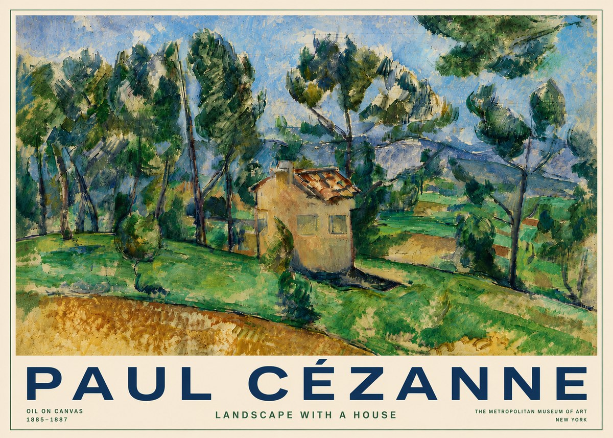 Paul Cézanne Landscape with a House No6 - Póster