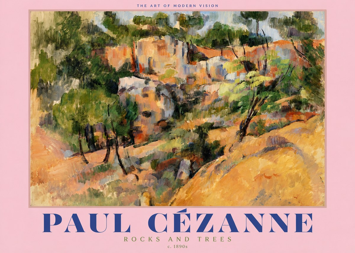 Paul Cézanne Rocks and Trees III No2 - Póster