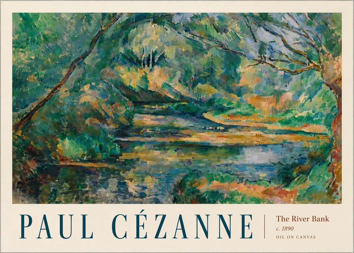 Paul Cézanne The River Bank No5 - Póster