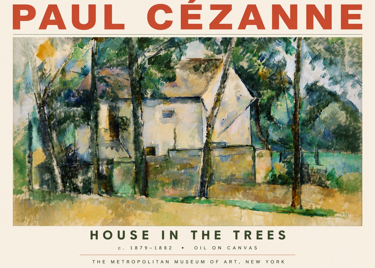 Paul Cézanne House in the Trees No3 - Póster
