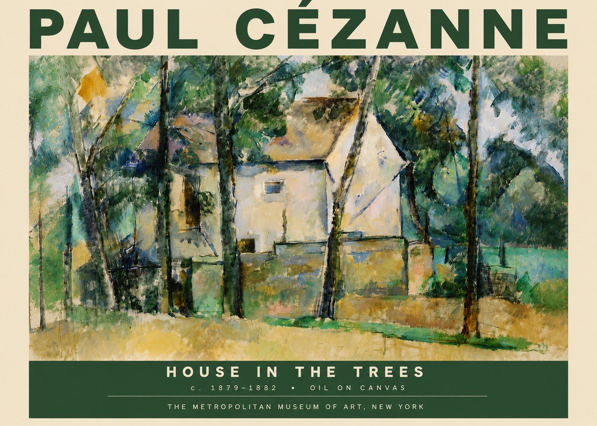 Paul Cézanne House in the Trees No4 - Póster