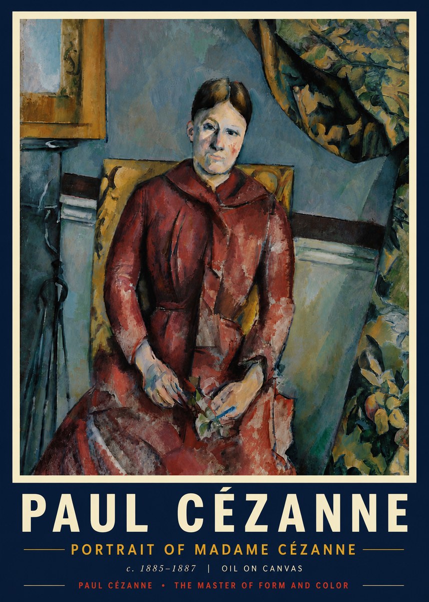 Paul Cézanne Portrait of Madame Cézanne II No5 - Póster
