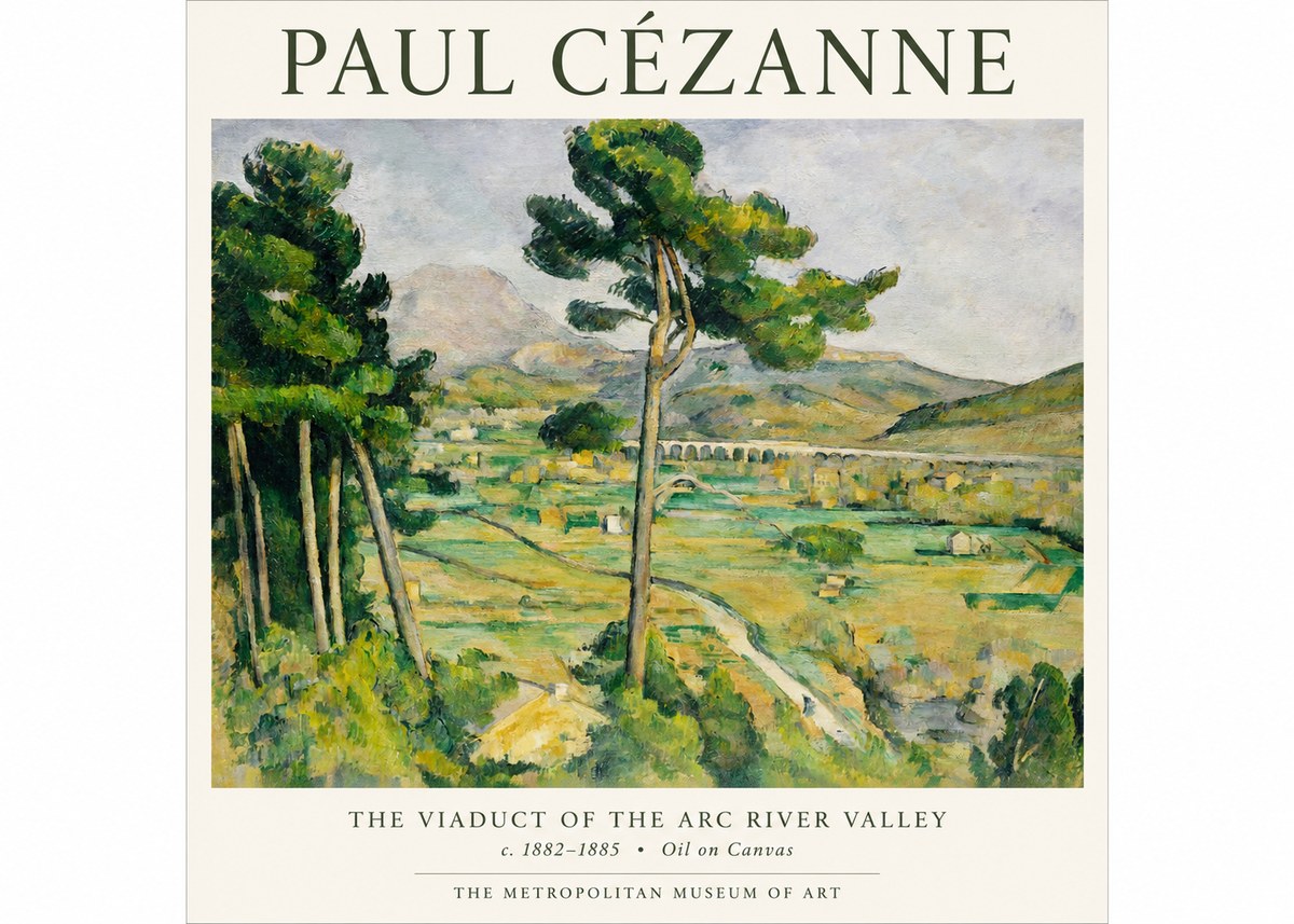 Paul Cézanne The Viaduct of the Arc River Valley No1 - Póster