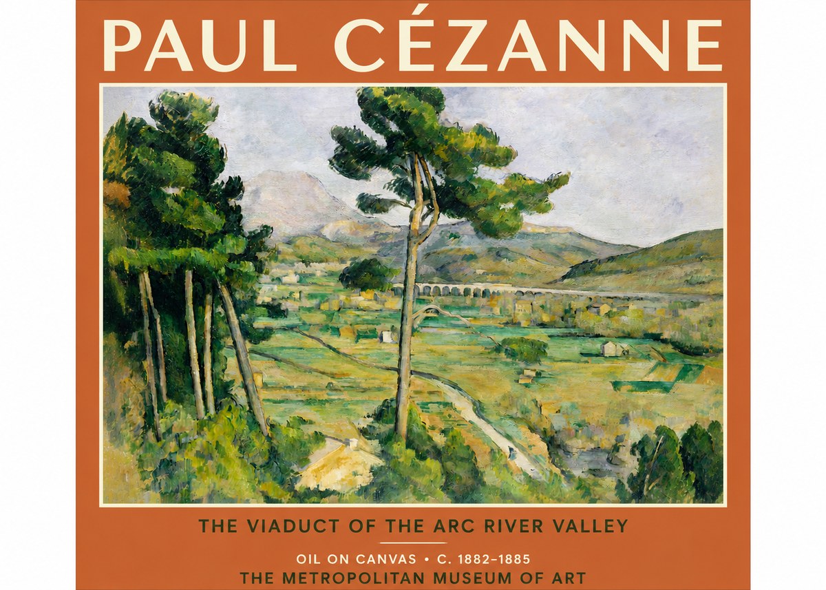 Paul Cézanne The Viaduct of the Arc River Valley No3 - Póster