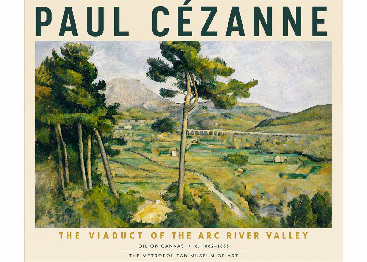 Paul Cézanne The Viaduct of the Arc River Valley No6 - Póster
