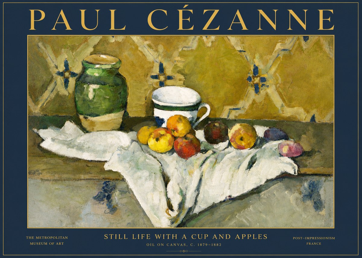 Paul Cézanne Still Life with a Cup and Apples No5 - Póster