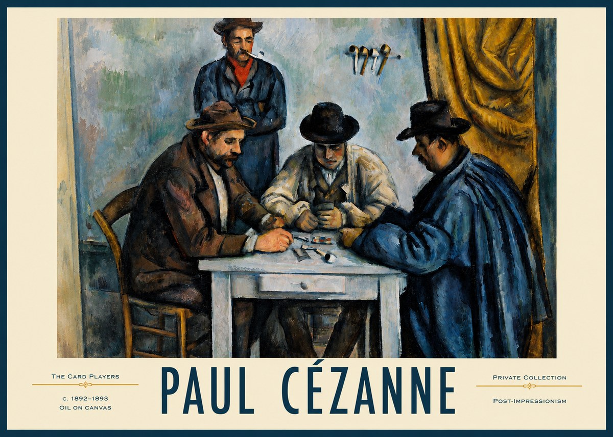 Paul Cézanne The Card Players II No3 - Póster