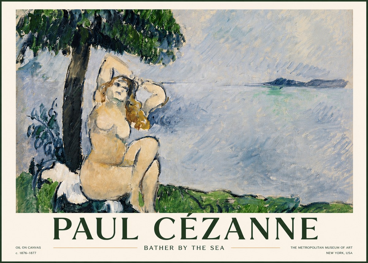 Paul Cézanne Bather by the Sea No4 - Póster